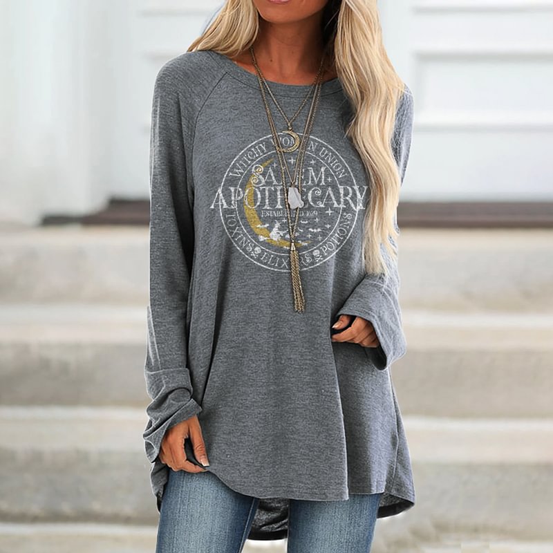 Salem Apothecary Printed Long Sleeve Graphic T-shirt