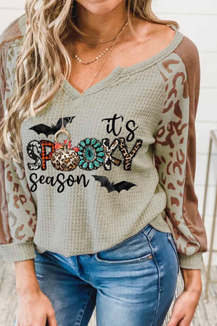 Women's Pullovers Leopard Bat Print Pullover-Mayoulove