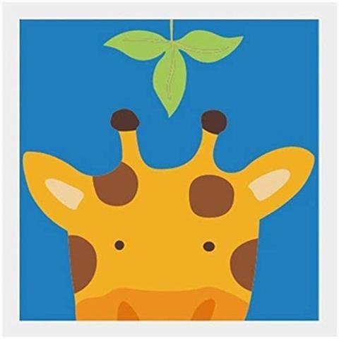 DIY Acrylic Painting, Paint by Number Kits for Kids Beginner - Cute Giraffe 8" x 8"、bestdiys、sdecorshop