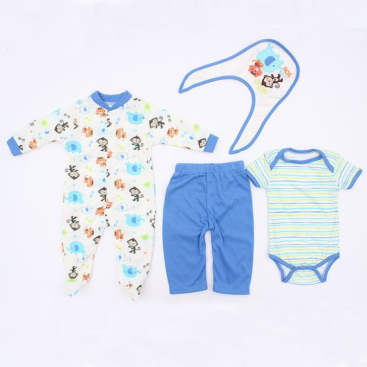  Monkey and Tiger Baby Clothes Accessories for 17-22 Inches Reborns 4 Piece Set - Reborndollsshop.com-Reborndollsshop®