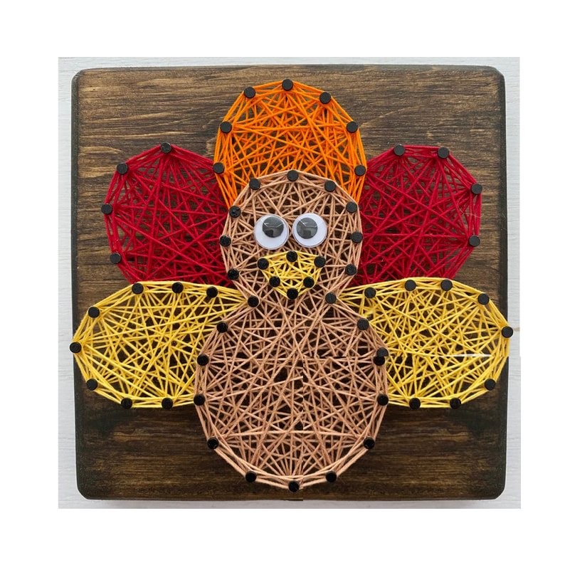 String Art - Thanksgiving Turkey 5" x 5"-Ainnpuzzle