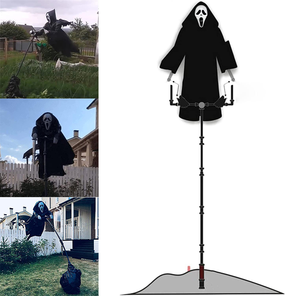 Halloween Decor Garden Ghostface Scarecrow Outside Hanging Scary Scream