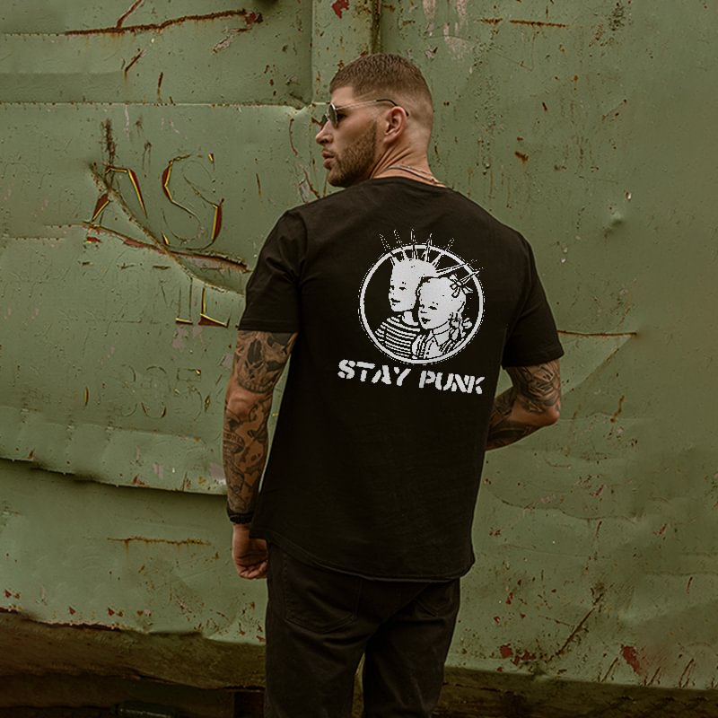 Stay Punk Printed Children Patterns Men's T-shirt - Cloeinc