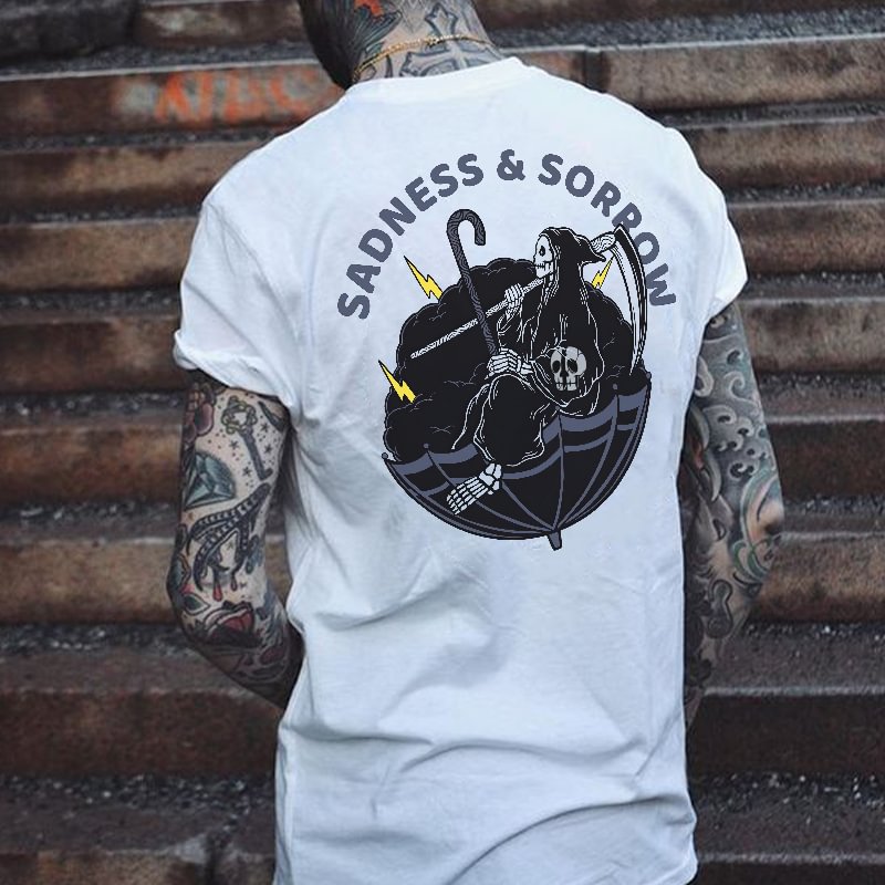 Cloeinc  Sadness & Sorrow Printed Casual Men's Sports T-shirt - Cloeinc
