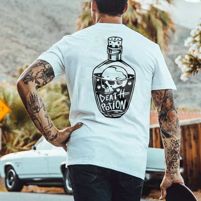 UPRANDY Death Potion graphic designer men's fashion short sleeve t-shirt -  UPRANDY