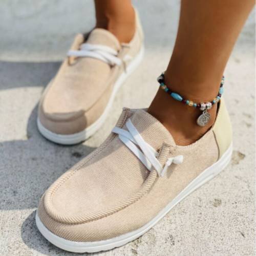 Minimalist Lace Up Front Slip on Sneakers