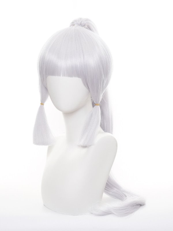 Ponytail Bangs Shape Purple Long Synthetic Wig