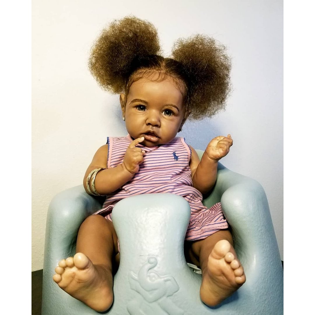 Realistic Handmade 12'' Nalani Curly Hair Black African American Reborn Baby Doll Girl By Rbgdoll®