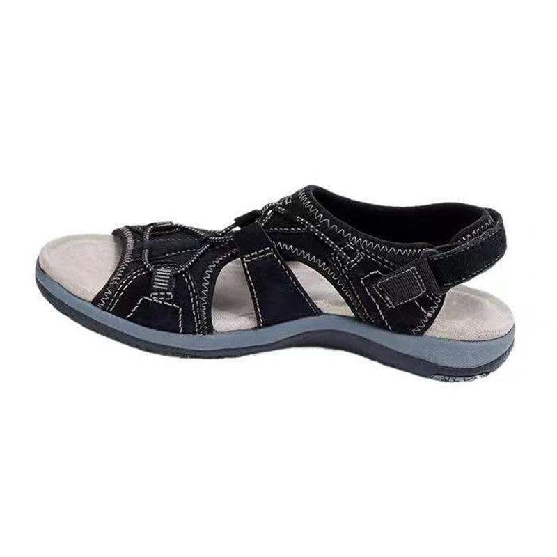 Women'S Velcro Sandals Flat-Bottomed Shoes