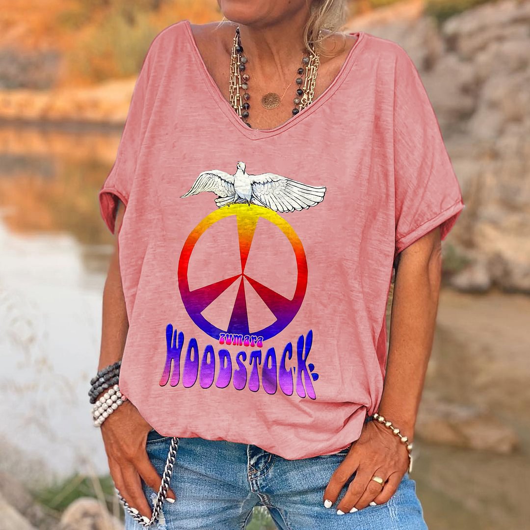 Woodstock Printed Hippie T-shirt