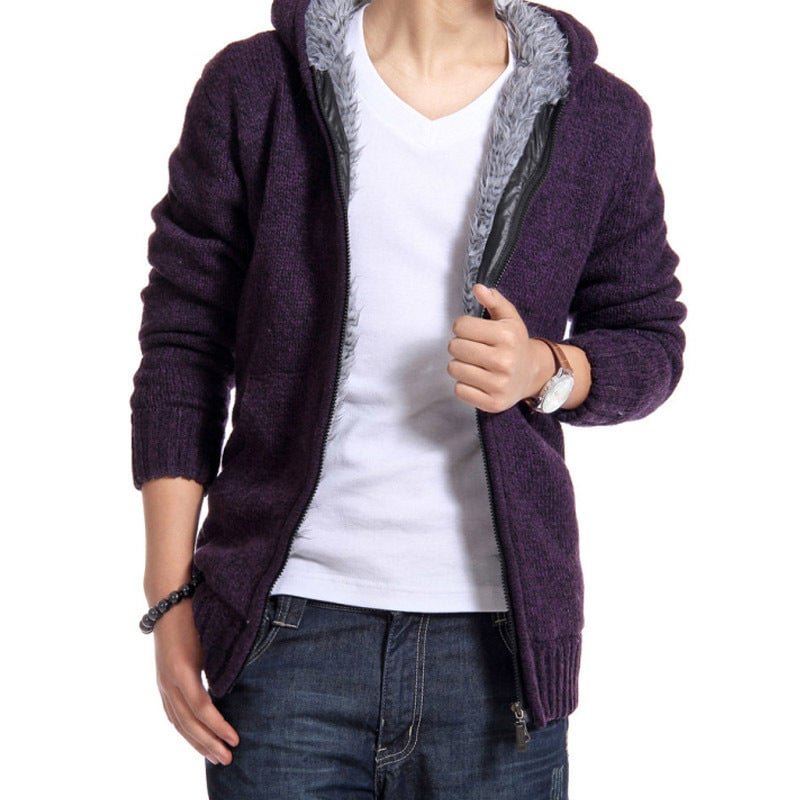 Warm Men's Sweater Hooded Coat-Corachic