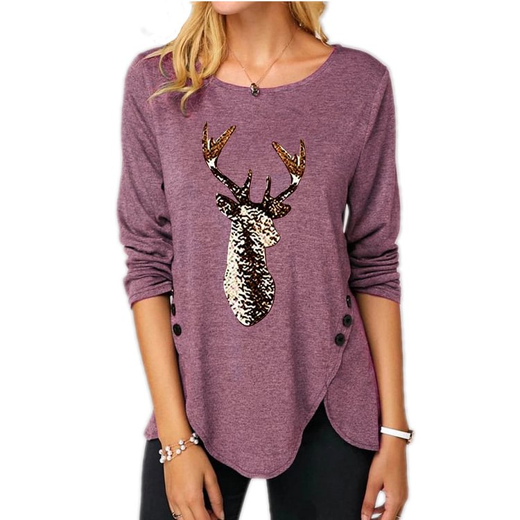 Casual Long Sleeve Crew Neck Shirts & Tops