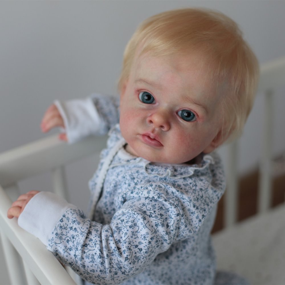 20" Lifelike Cute Touch Soft Light Blonde Hair Reborn Toddler Doll Girl Named Aminsa