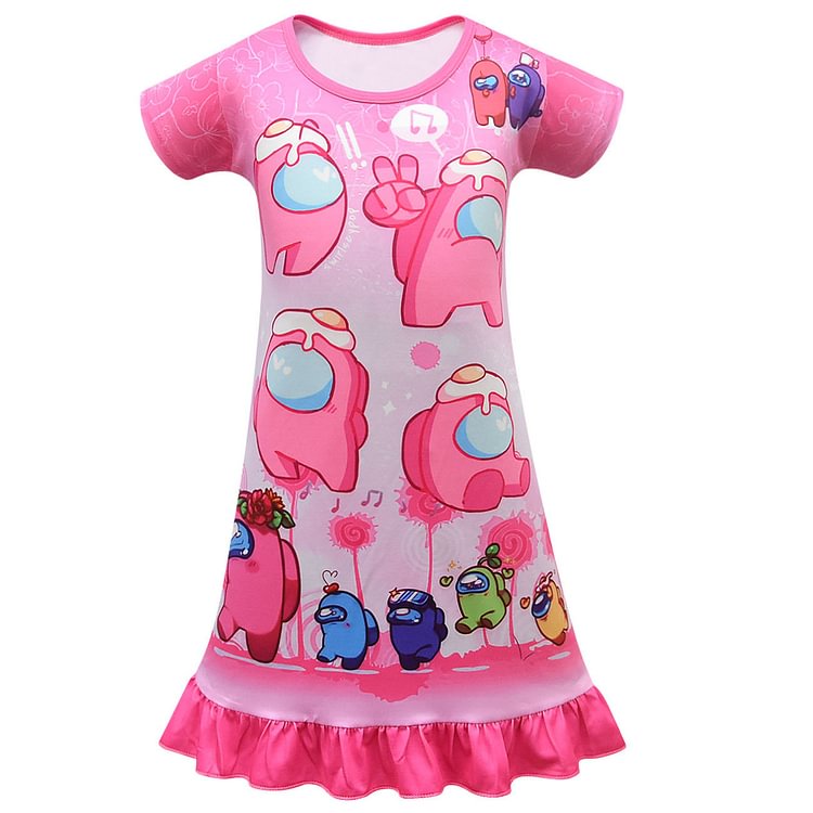Among us in our spring and autumn home clothes pajamas skirt children dress 80291-Mayoulove