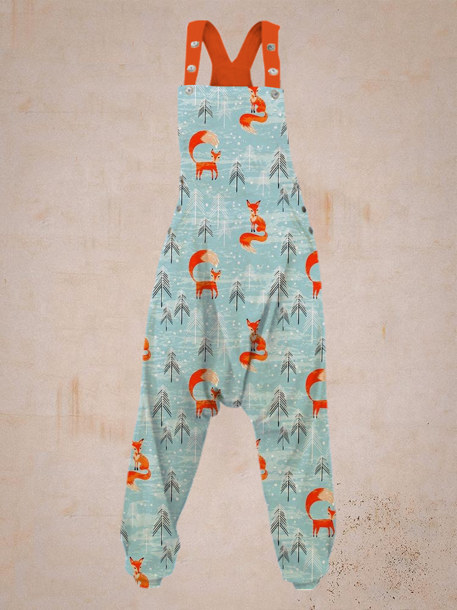 Women's Cute Squirrel Print Jumpsuit