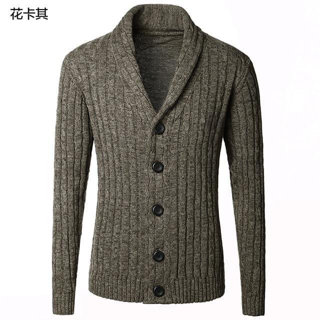 Men's sweater cardigan long sleeve cardigan sweater jacket-Corachic