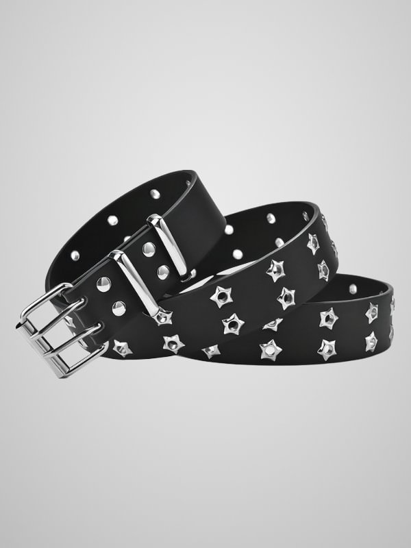 Punk Style Star Pattern Buckle Knot Belt