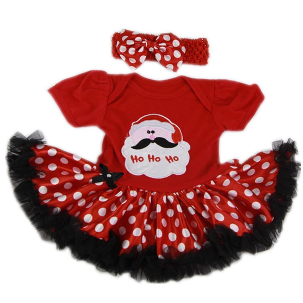 22''-23'' infant Baby Girls' Tutu Romper Dress Xmas 2-pcs Clothing Sets Santa Clause 2022 -jizhi® - [product_tag]