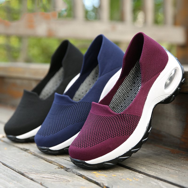 Women's Summer Breathable Lightweight Mesh Casual Air Cushion Clarks Shoes - vzzhome