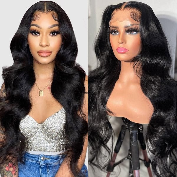 Brazilian virgin hair, reserved baby hair, no glue wig, Body Wave lace forehead wig，new style 13×4×1 hand-woven lace wig