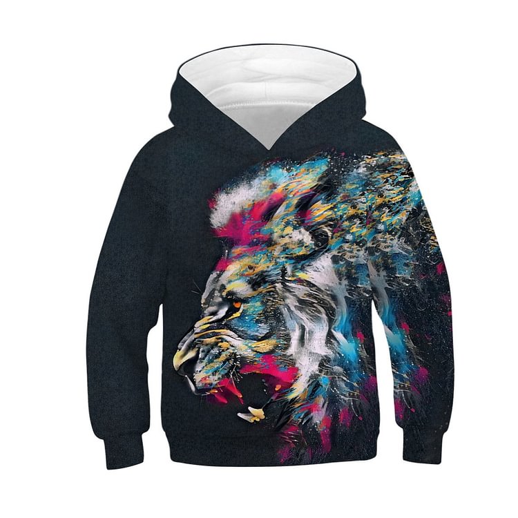 Kids Colorful  Lion Hoodie-Mayoulove