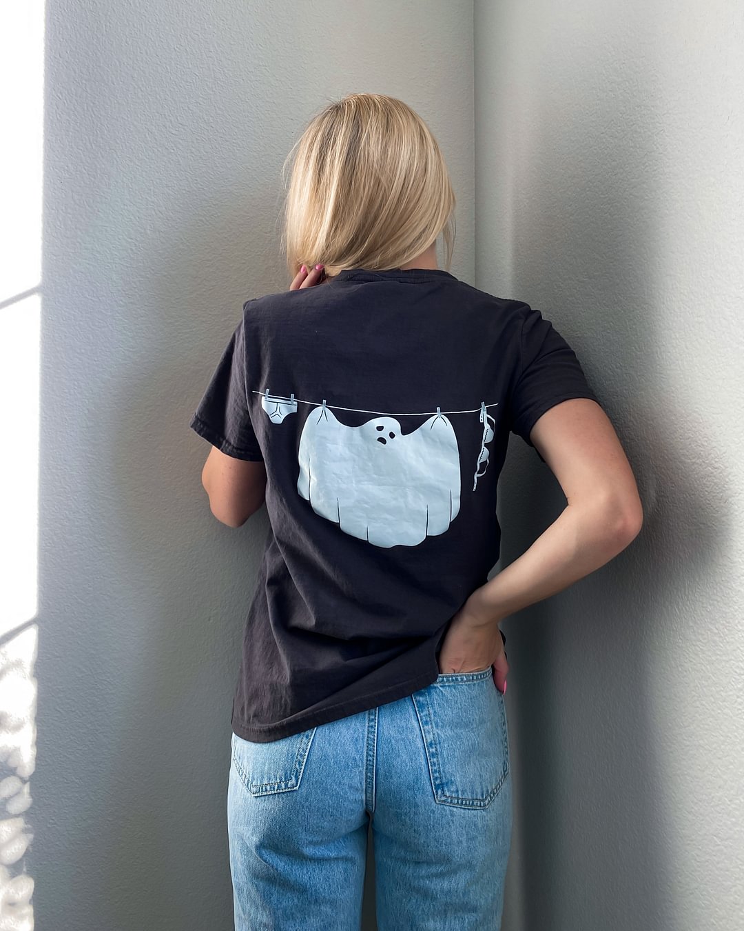 Retro Ghost Printed Women T-shirt - Krazyskull