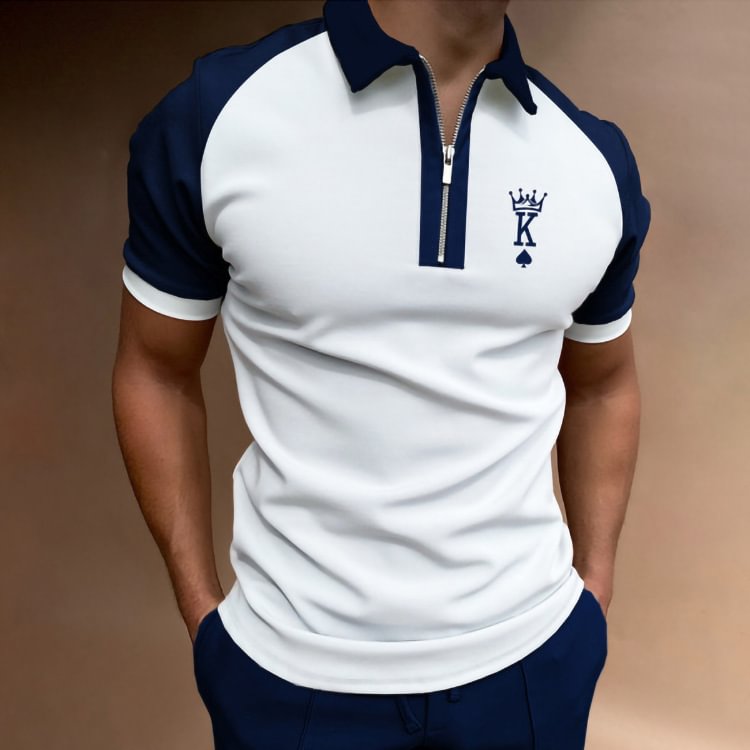 BrosWear Men's Casual Short Sleeve Polo Shirt