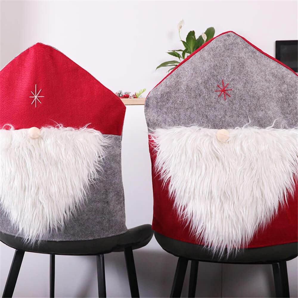 Christmas Dining Room Decor Fur Christmas Chair Covers Dinner Chair Back Covers、shopify、sdecorshop