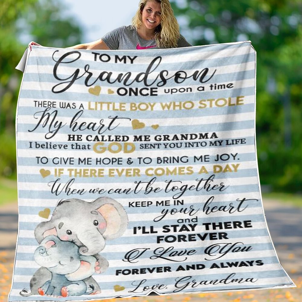 From Grandma to My Grandson- I love You Forever and Always Fleece Blanket