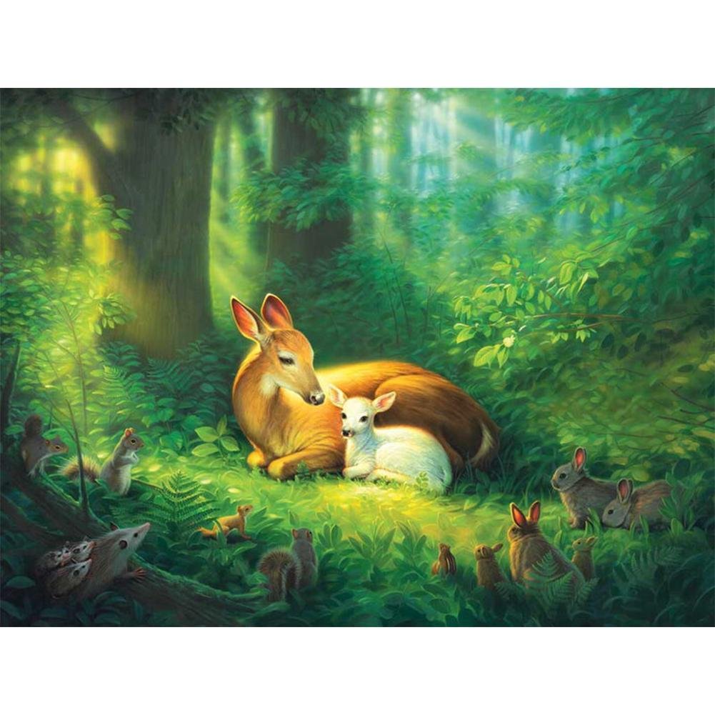 Full Round Diamond Painting Forest Deers (40*30cm)