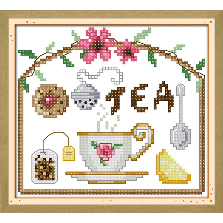 (Counted/Stamped)Morning Tea Time - Cross Stitch  17*16CM