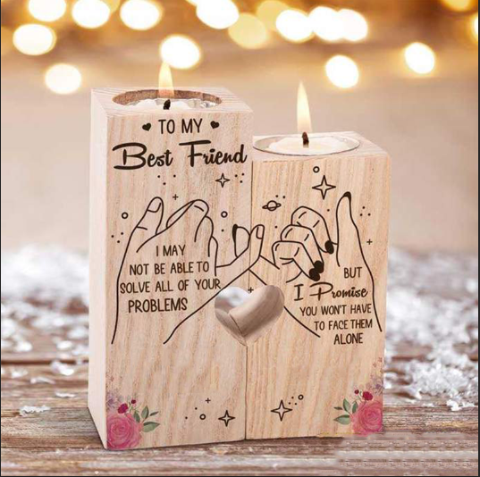 To My Best Friend - I Promise You Won't Have To Face Them Alone - Candle Holder Candlestick