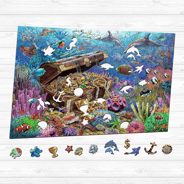 Ocean Treasure Chest Wooden Puzzle