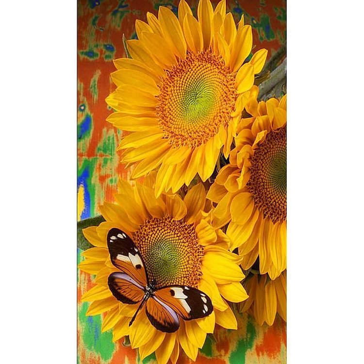Sunflower-Full Round Diamond Painting-30*48CM