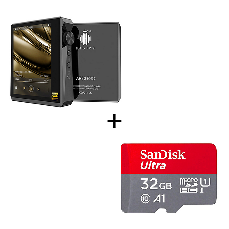 Hidizs AP80 Pro Portable Lossless Music Player + SanDisk 32GB/64GB Ultra microSD Card Bundles-Hidizs