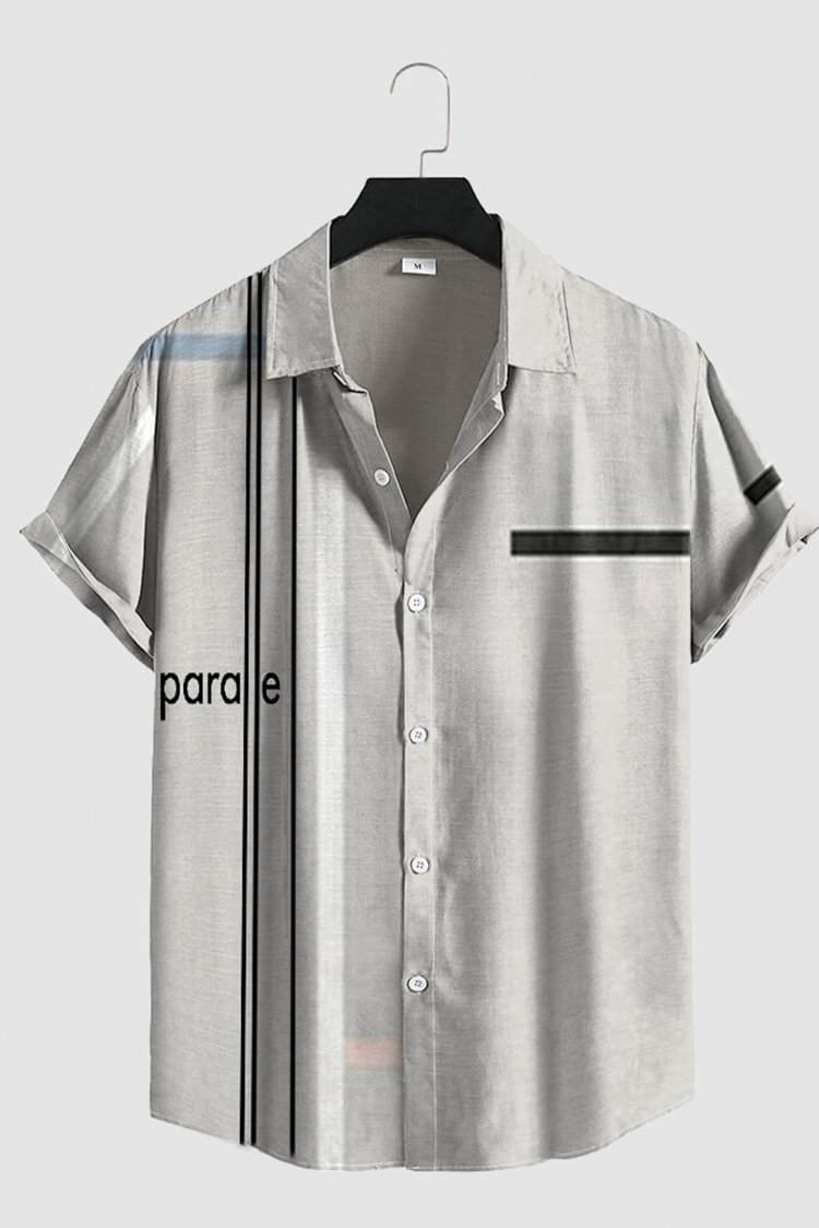 Tiboyz Parallel Lines Contrast Short Sleeve Shirt