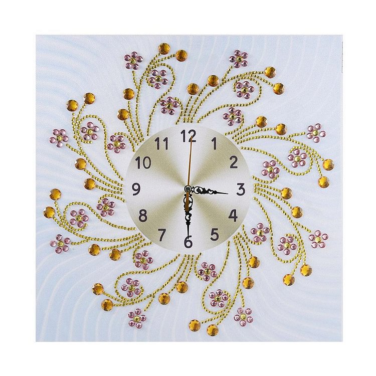 DIY Special Shaped Diamond Painting Floral Wall Clock Crafts Embroidery Kit