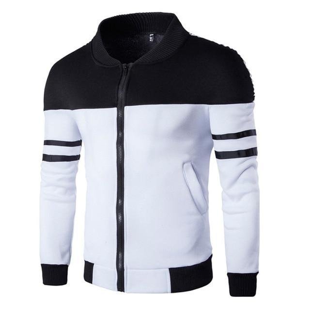 Men's Hoodies Zipper Sportswear Long Sleeve Coat Clothes streetwear Patchwork Jacket-Corachic