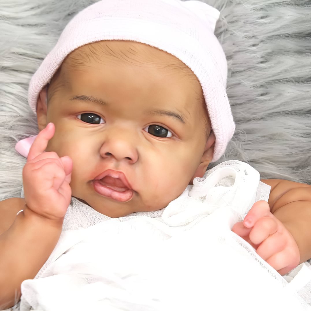 RSG LIFELIKE GALLERY®African American 12'' Handmade Smart  Khalil Reborn Baby Doll GirlBlack Baby