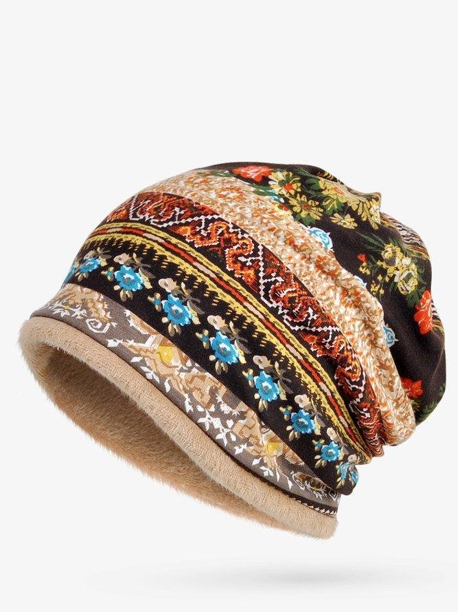 Women Hat Ethnic Style Fall Polyester Vintage Accessories-Mayoulove