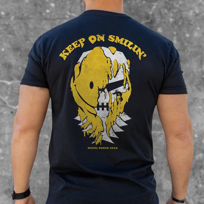 Livereid Keep On Smilin' Printed Skull T-shirt - Livereid