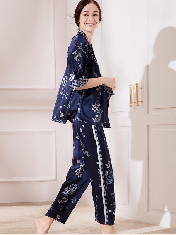 25 Momme High Quality Silk Kimono Pajamas Set-Real Silk Life