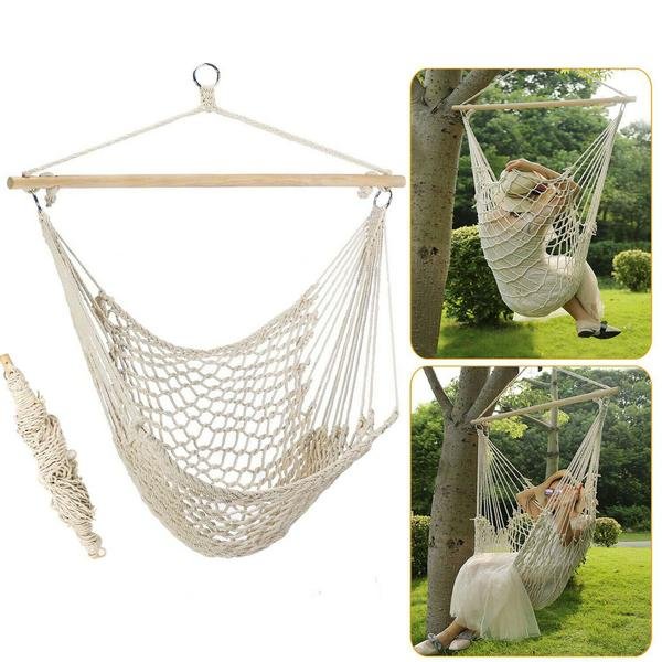 portable Hanging Swing Hammock Chair with stand for camping、、sdecorshop