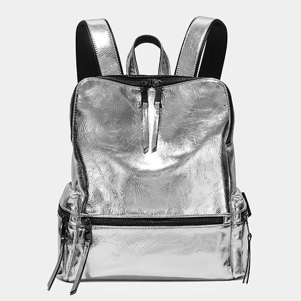 Reflective Silver Simply Fashion Backpack