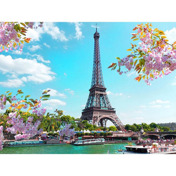 Eiffel Tower - Full Round Drill Diamond Painting - 40x30cm(Canvas)
