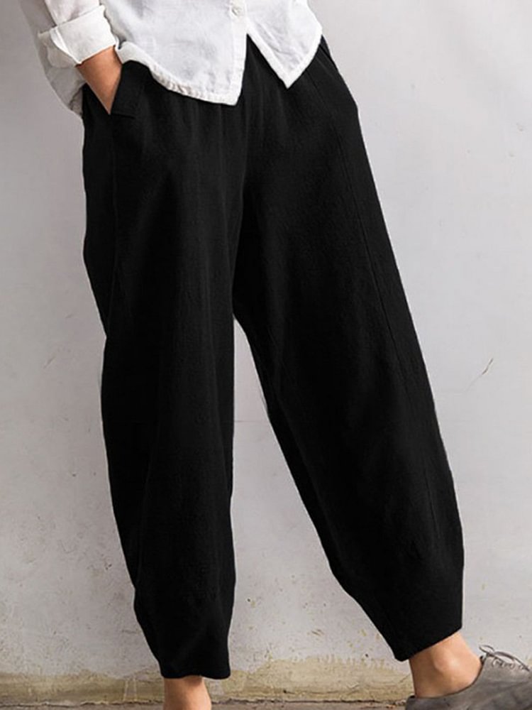 Women's Plus Size Casual Daily Solid Cotton Pants