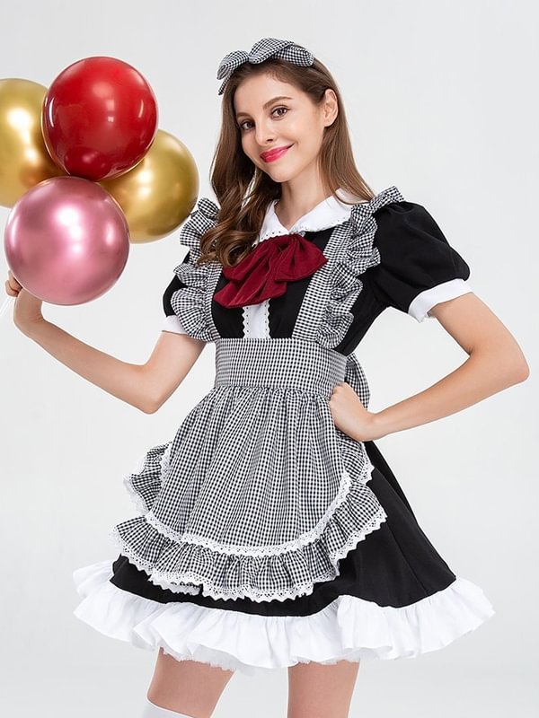 Halloween Plaid Maid Costume