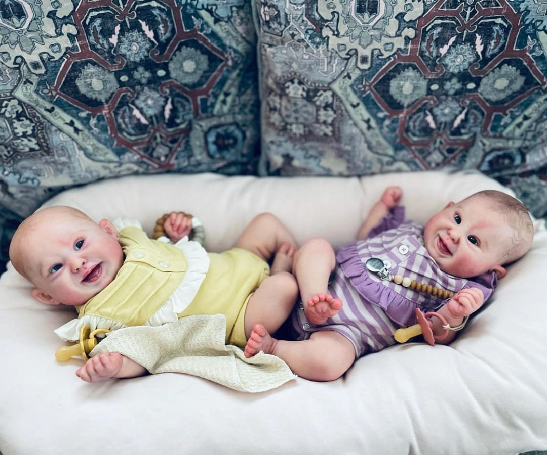 Lifelike 19 Inches Reborn Twins Toddler Sister Mihir & Shishir