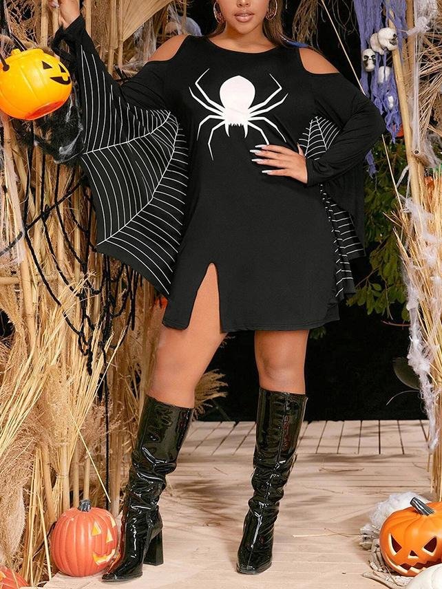 Halloween Cosplay Spider Printing Sexy Dress