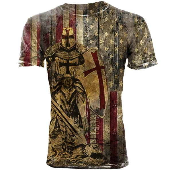 Mens outdoor retro patriotic combat print shirt / [viawink] /